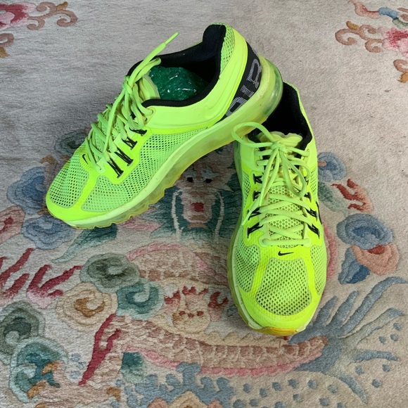 Nike Air Max + 2012 Volt Neon Yellow Running Shoes 55488-701 Mens Sz 11.5 - Picture 1 of 11